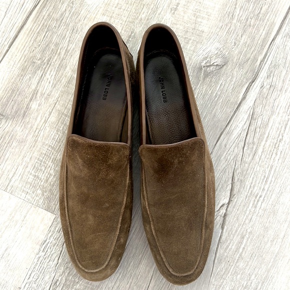 Like new! Only worn a few times. Mens brown suede loafers by John Lobb. - Picture 2 of 5